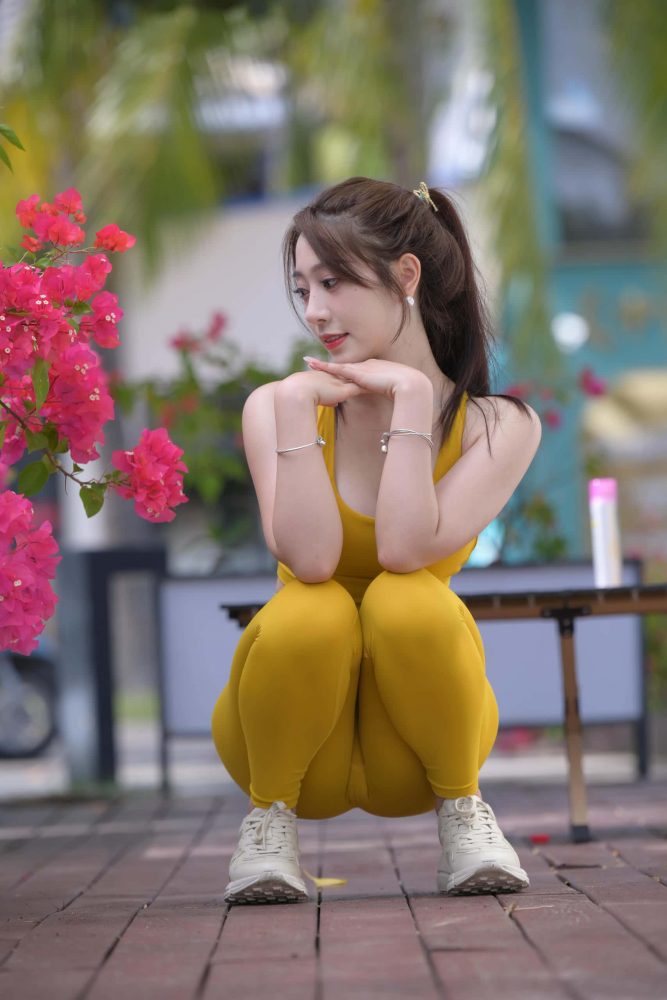 长相甜美的瑜伽裤女孩【695P】DM6305-枫林图图