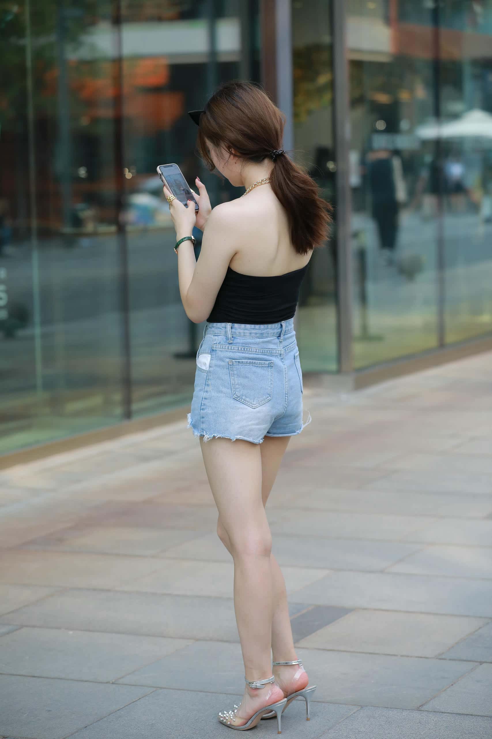 图片[3]-蓝色热裤白嫩香肩【169P】J4790-枫林图图