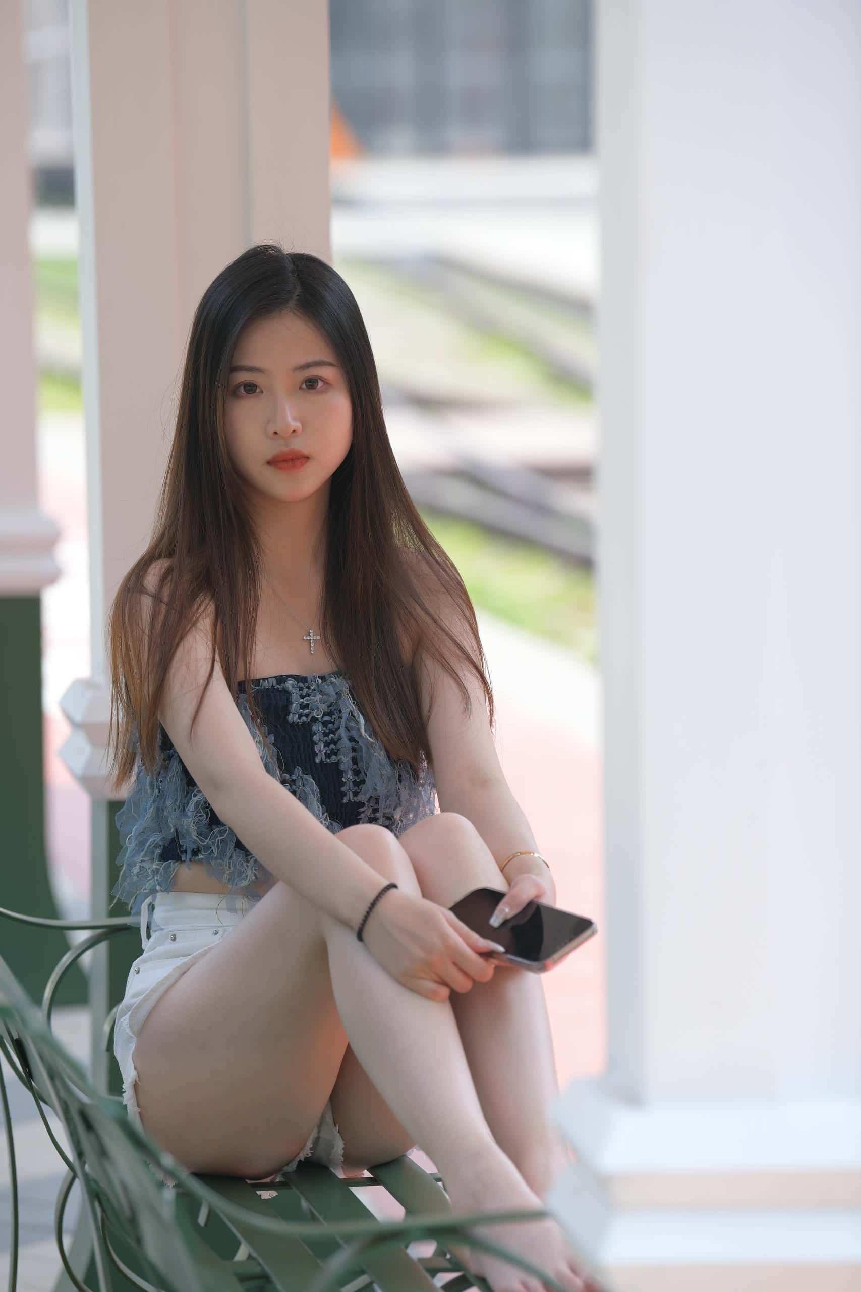 图片[1]-特别清纯的热裤姑娘，忒好看了【770P】F6241-枫林图图