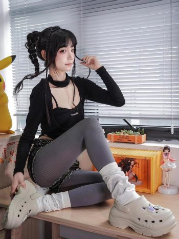 图片[9]-牛仔热裤+灰丝姑娘玩自拍-枫林图图